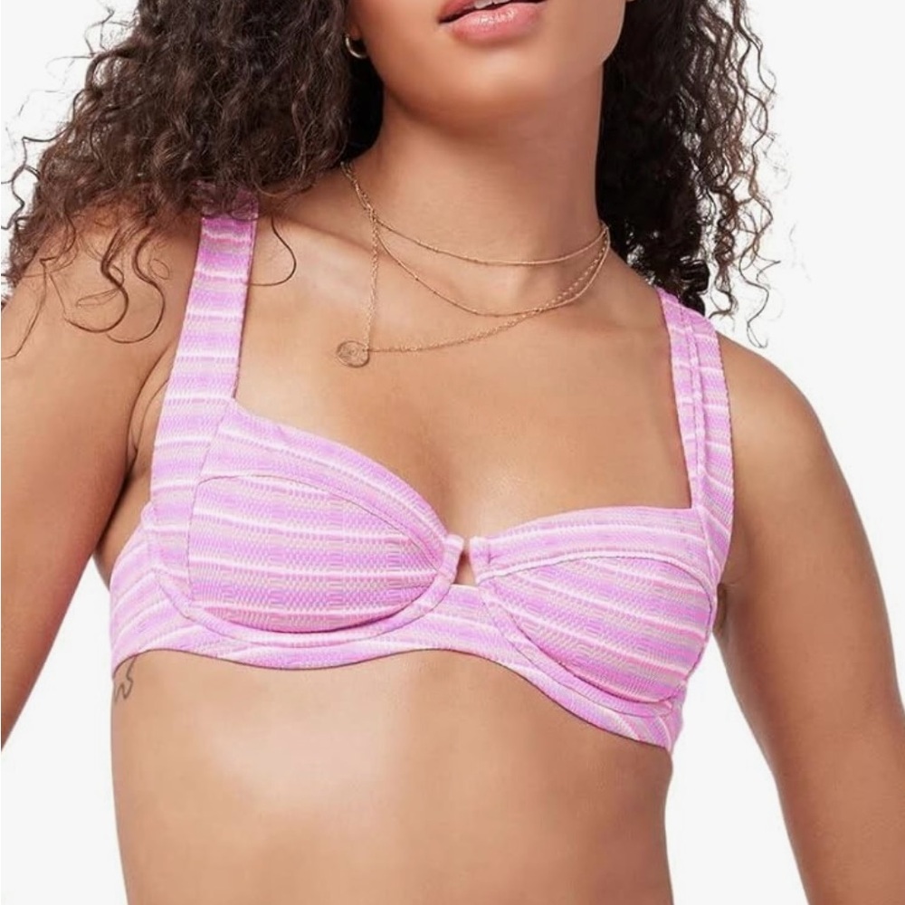 L*Space Camellia Underwire Bikini Top in Electric Pink